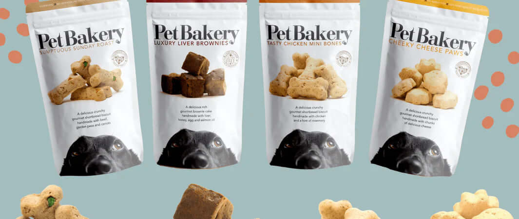 Pet Bakery baked treats for dogs in various shapes and flavors