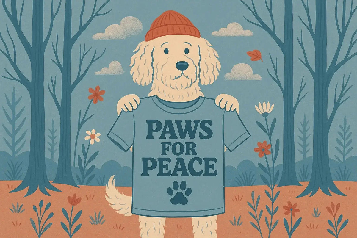 Paws for Peace T-Shirt with Paw Print in Pets Larder Peace Collection