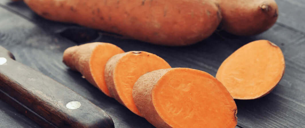 Sliced sweet potato rounds from Pets Larder dog food for pets