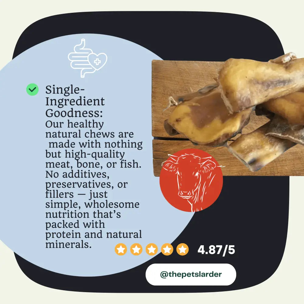 Beef muscle pieces: natural bone-shaped dog chews in 1kg bag