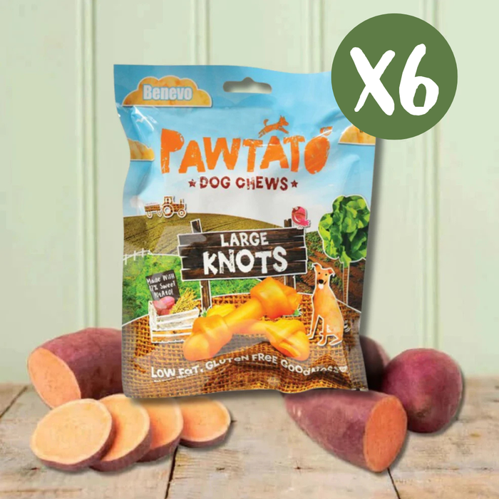 Benevo Pawtato Large Knots Vegan Dog Chew - Box of 6