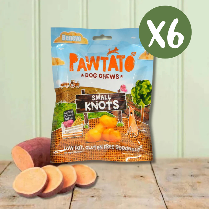 Benevo Pawtato Small Vegan Dog Chew Knots - Box of 6
