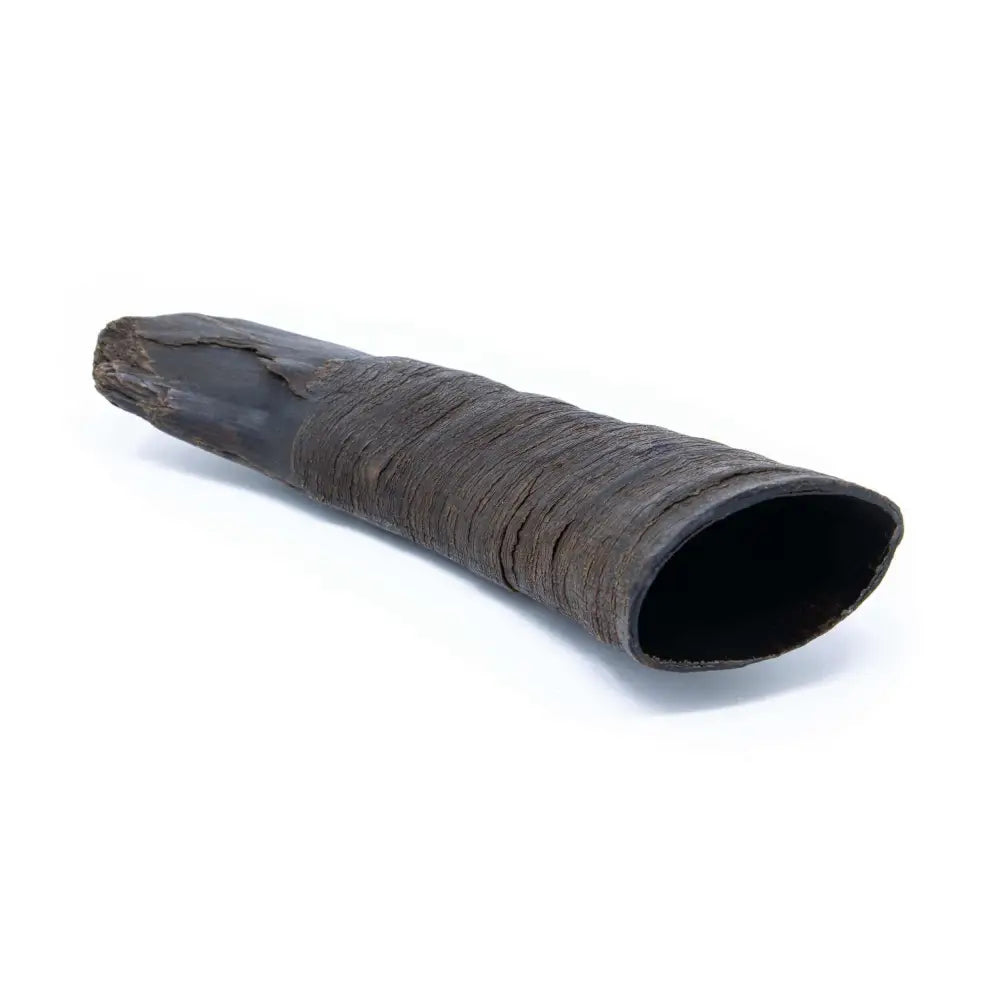 Dark brown wooden horn pipe from natural buffalo horns dog chew