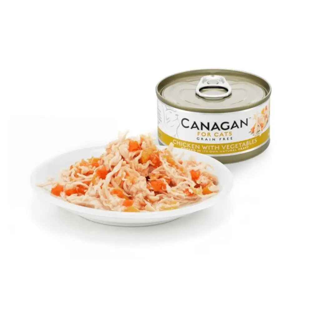 Canagan grain-free cat food can with chicken and vegetables