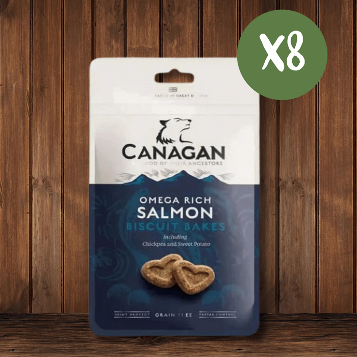Canagan Salmon Dog Biscuit Bakes - Box of 8 - Natural Treats For Dogs