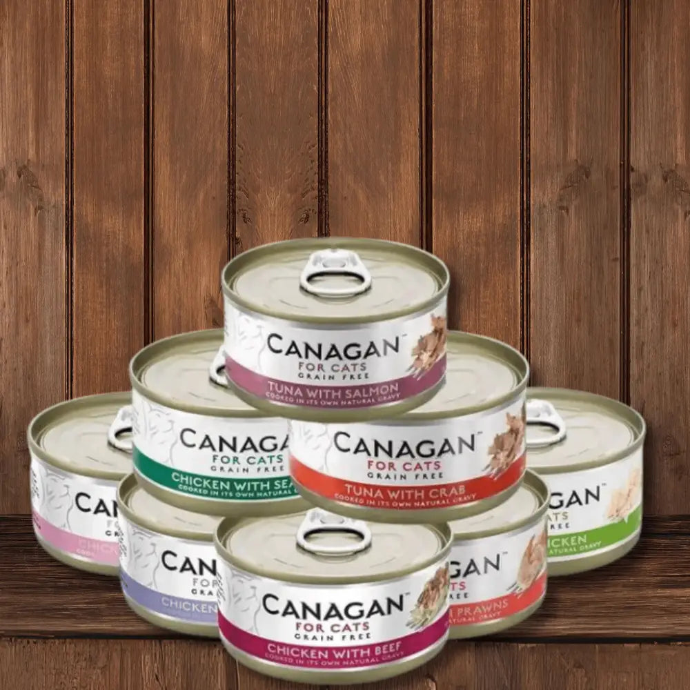 Canagan cat 75g cans in variety pack flavors and colors
