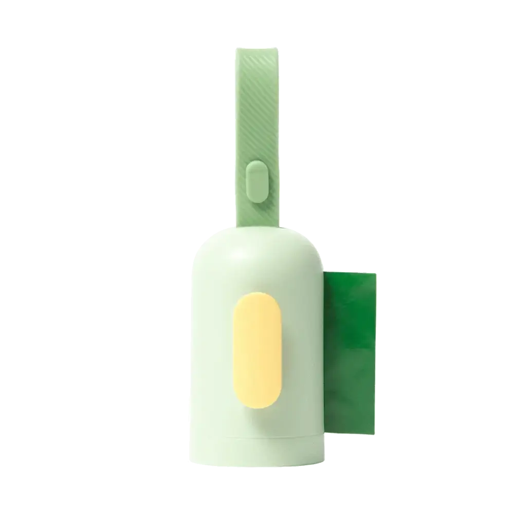 Earth Rated green white cat hair remover brush with yellow accent