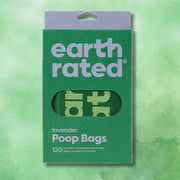 Earth Rated lavender scented easy-tie handle poop bags, recycled plastic