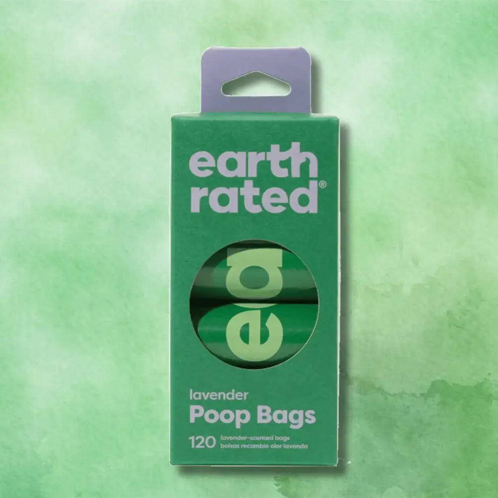 Earth Rated poop bags lavender, 120 bags on 8 leak-proof guaranteed recycled plastic refill rolls