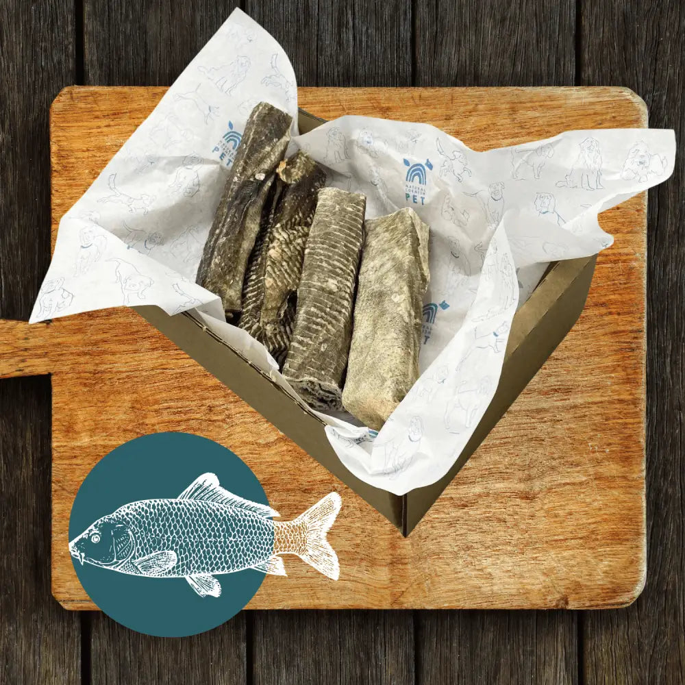 dried fish in wooden box Fish Stick Chews Box Small Omega Rich Dog Treats – The Pets Larder