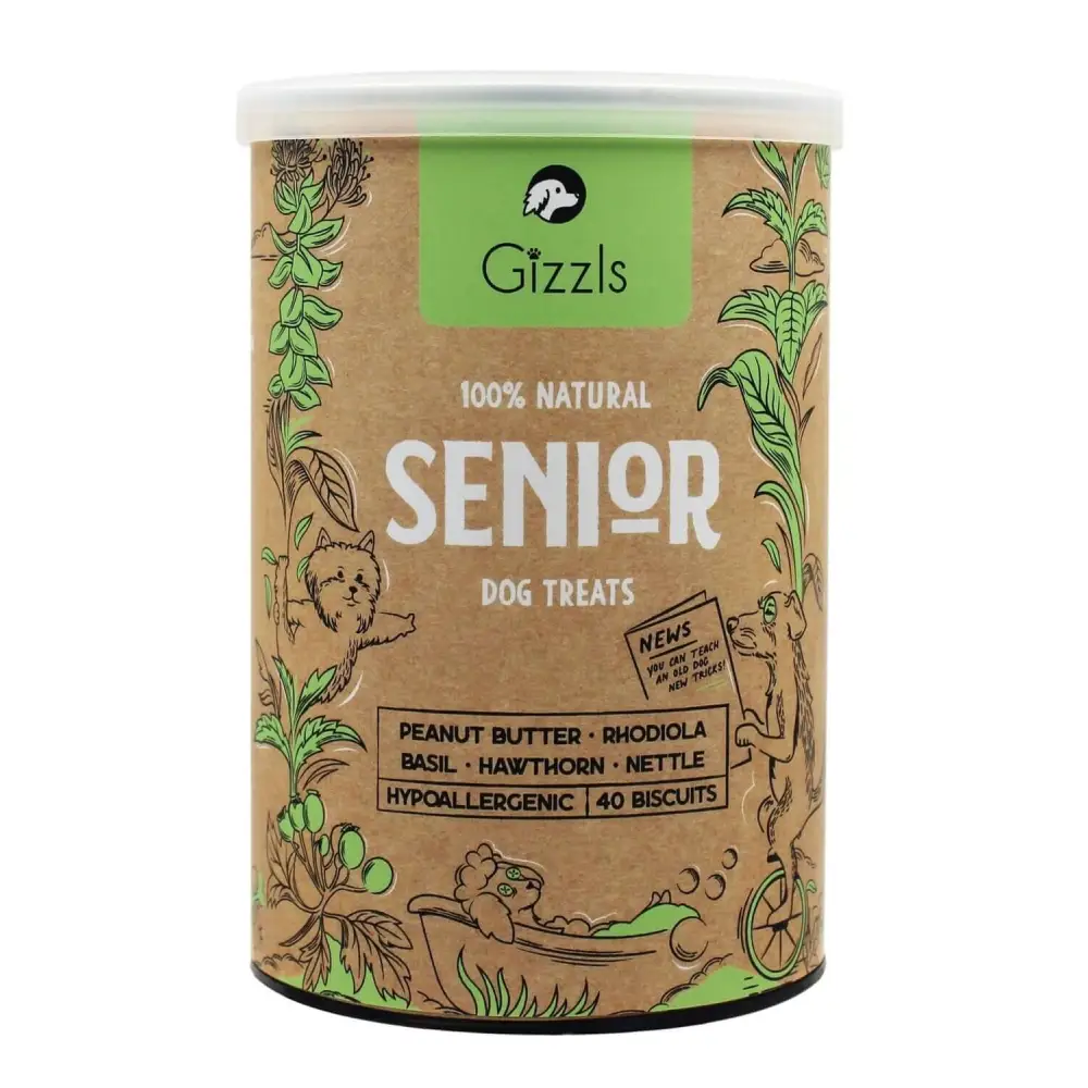 Gizzls 100% Natural Senior Dog Treats with Organic Peanut Butter