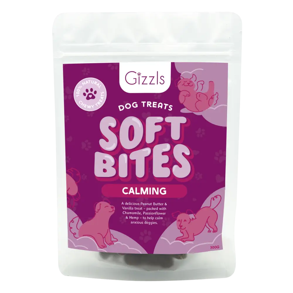 Gizzls Soft Bites Calming Dog Treats with Organic Peanut Butter for Separation Stress