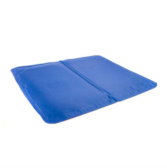 Blue cooling mat on a white background