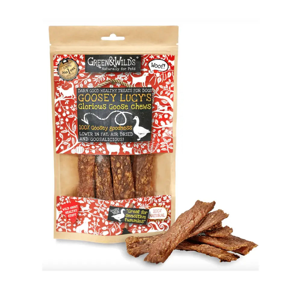 Green And Wilds Goosey Lucys Goose Chews Dog Treat Bag