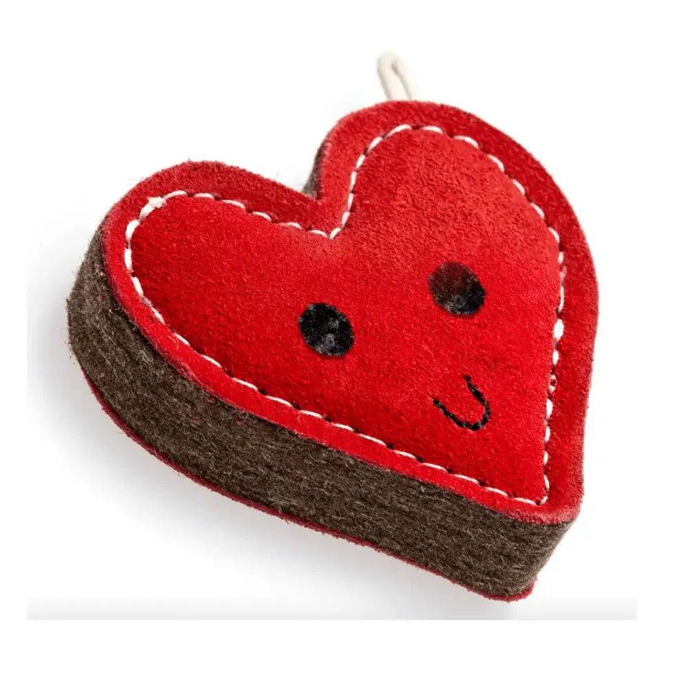 Red love heart made plush toy, Green And Wilds Trudy Truelove eco toy