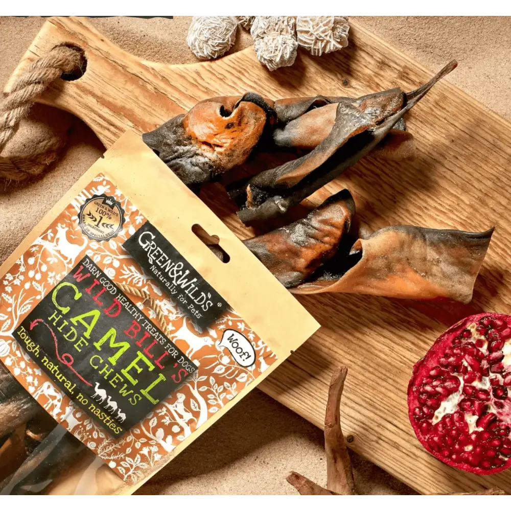 Wild Bills Camel Hide natural dog chew toy in brown tan leather