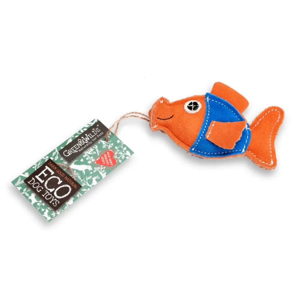 Goldie the Goldfish eco toy with natural jute fibre stuffing