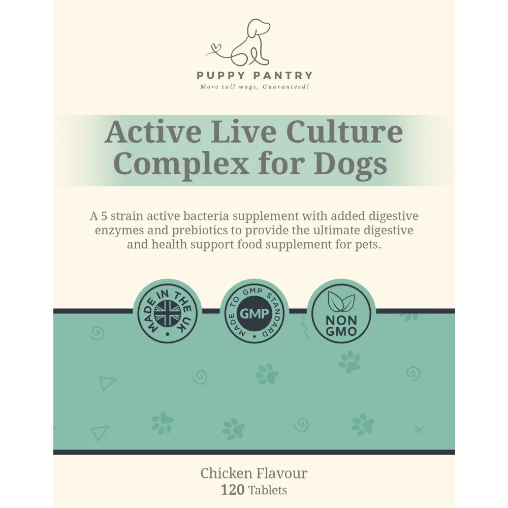 Puppy Pantry Gut Health Tablets with Bifidobacterium Animalis Lactis and Digestive Enzymes Blend, Chicken Flavor