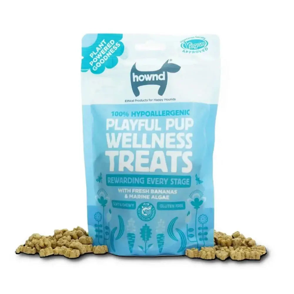 Hownd Playful Pup Plant Based Hypoallergenic Wellness Treats 100g with banana algae flavor