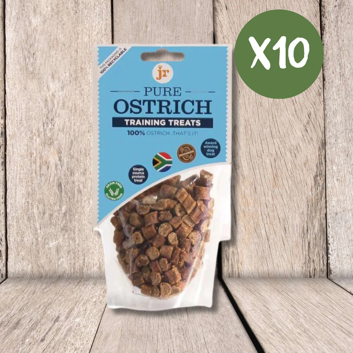 JR Pet Products Ostrich Training Treats Case of 10 - Natural Treats For Dogs