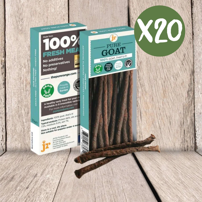JR Pet Products Pure Goat Sticks Case of 20 - Natural Treats For Dogs