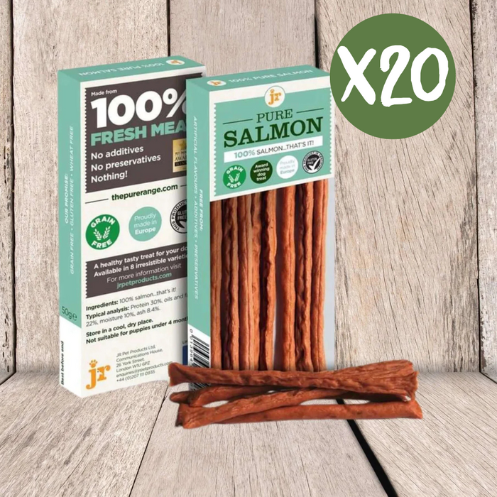 JR Pet Products Pure Salmon Sticks Case of 20 - Natural Treats For Dogs