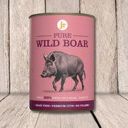 JR Pure Wild Boar Topper & Mixer 400g pink can with animal illustration