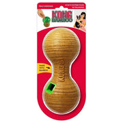 KONG Bamboo Feeder Dumbbell Medium toy with green accent and treat dispenser