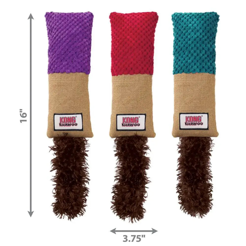 Purple KONG Kickeroo Cuddler toy with enticing burlap fabric