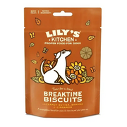 Lilys Kitchen Breaktime Biscuits 80g bag with added banana, autumn leaves, white dog