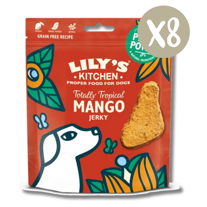 Lily’s Kitchen Totally Tropical Mango Jerky for Dogs 70g - Box of 8 - Natural Treats For Dogs