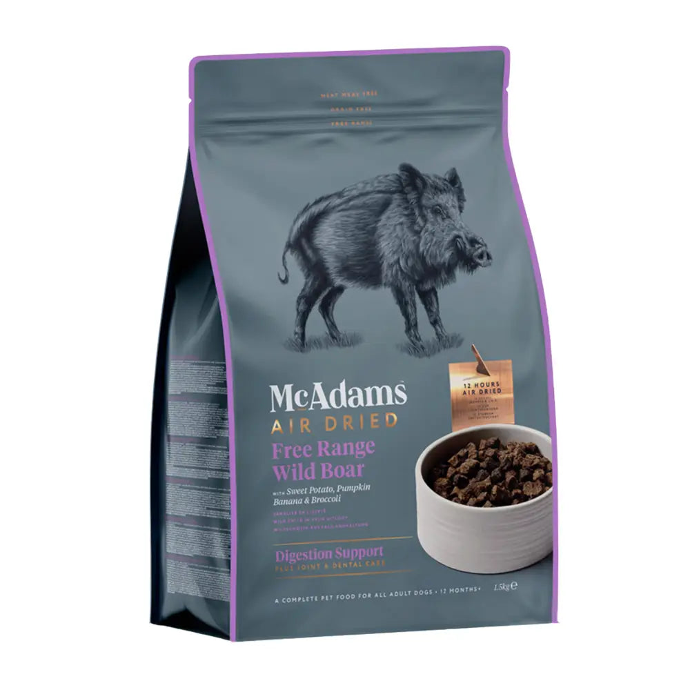 McAdams Air Dried Wild Boar Dog Food Bag with Wild Boar Protein