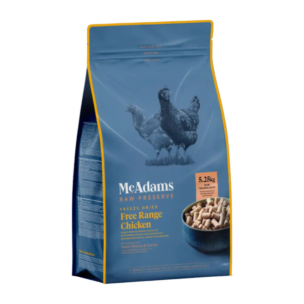 McAdams Freeze Dried Chicken Dog Food Bag for Complete Raw Nutrition