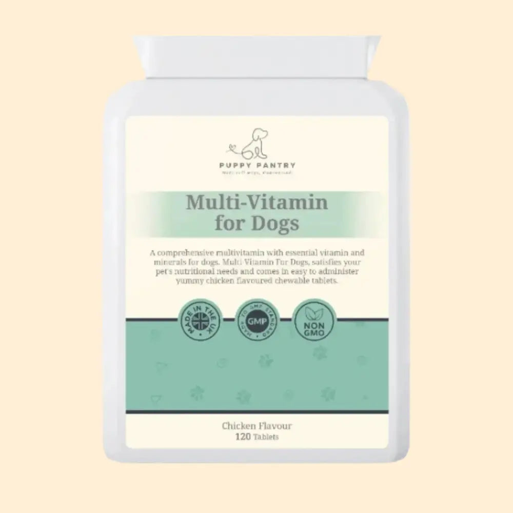 Puppy Pantry multivitamin chews, chicken flavor, supports immunity