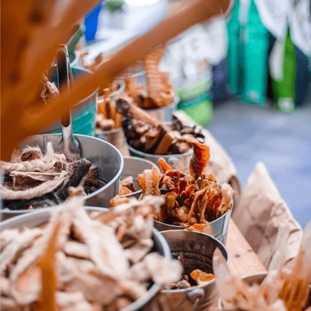 Metal bucket of dried herbs and spices in Mystery Treat Box