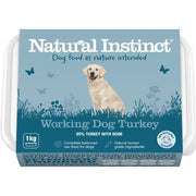 Natural Instinct Working Dog Turkey raw food with 80% turkey and bones, 1kg package