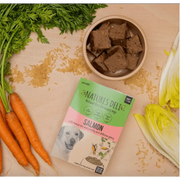 Natures Deli salmon treats with green tea, turmeric, 100g bag