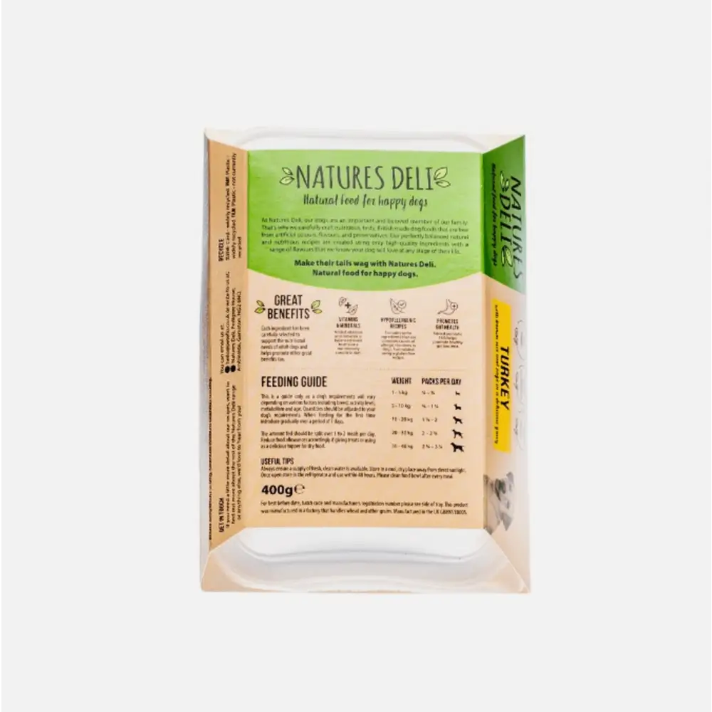 Natures Deli Turkey with Sage and Brown Rice dog food bag