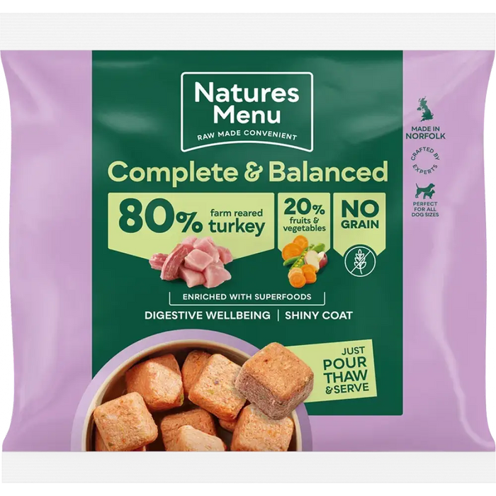 Natures Menu 80/20 Turkey with Superfoods | Natural raw food for dogs