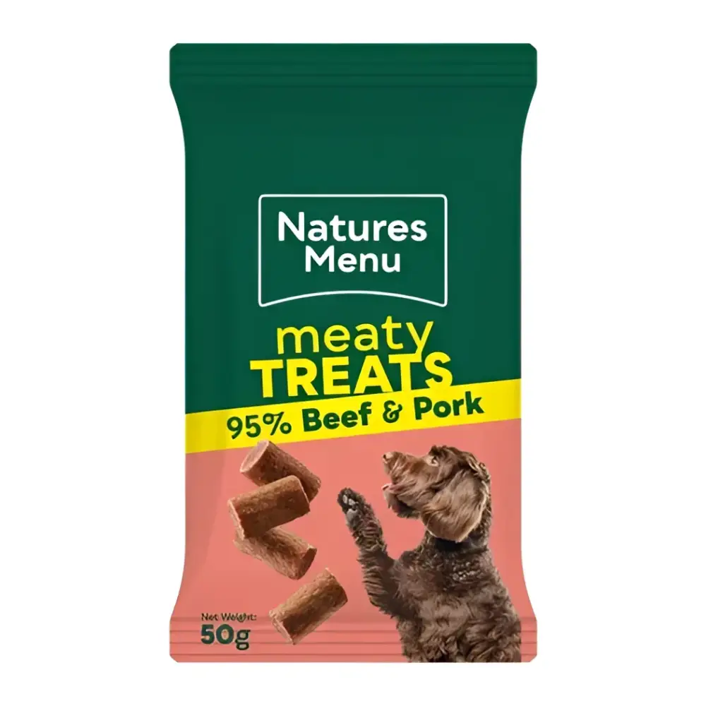 Natures Menu Beef Mini Treats with real meat, ideal for ultimate real meat training