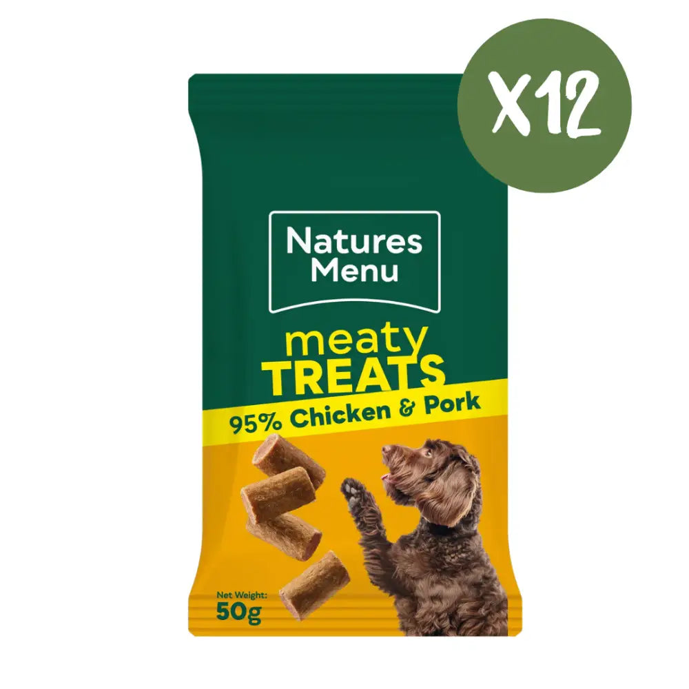 Natures Menu Chicken Mini Treats: 95% Chicken & Pork in Green Pouch