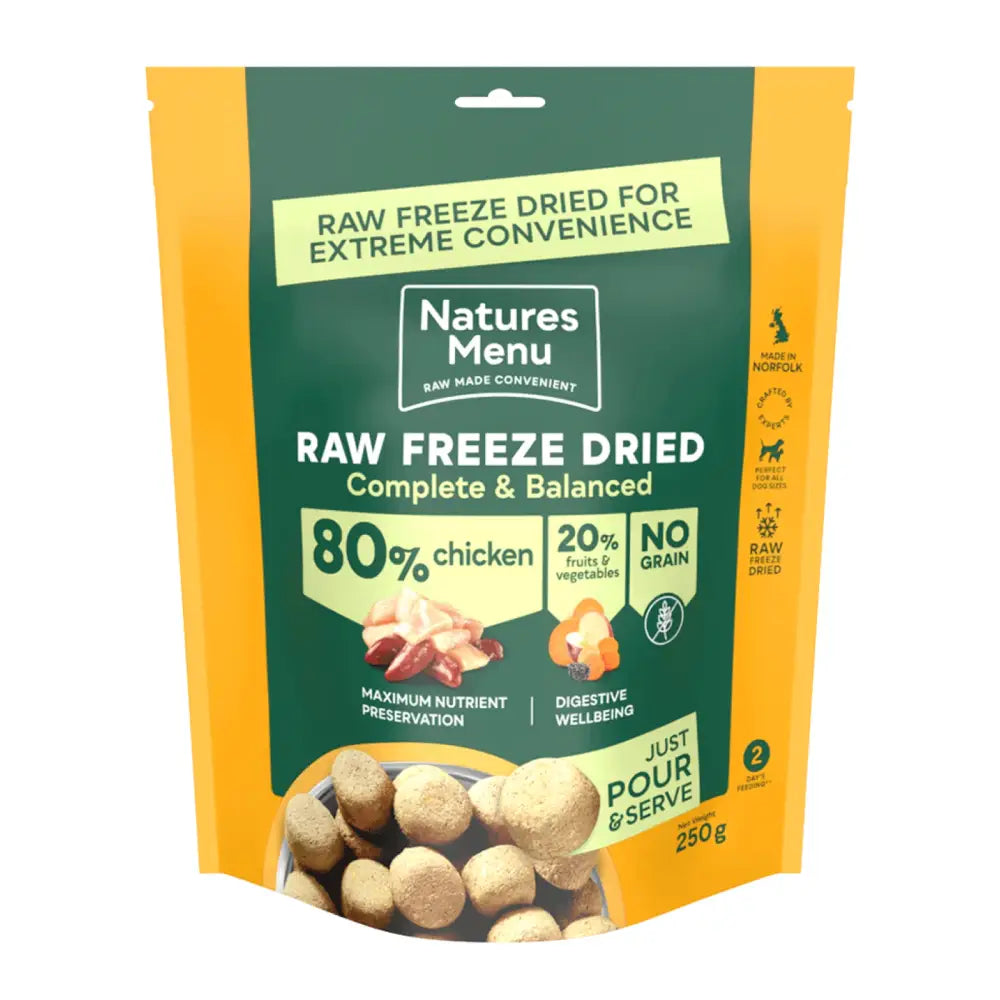 Natures Menu Complete Raw Freeze Dried 80/20 Chicken 250g Bag