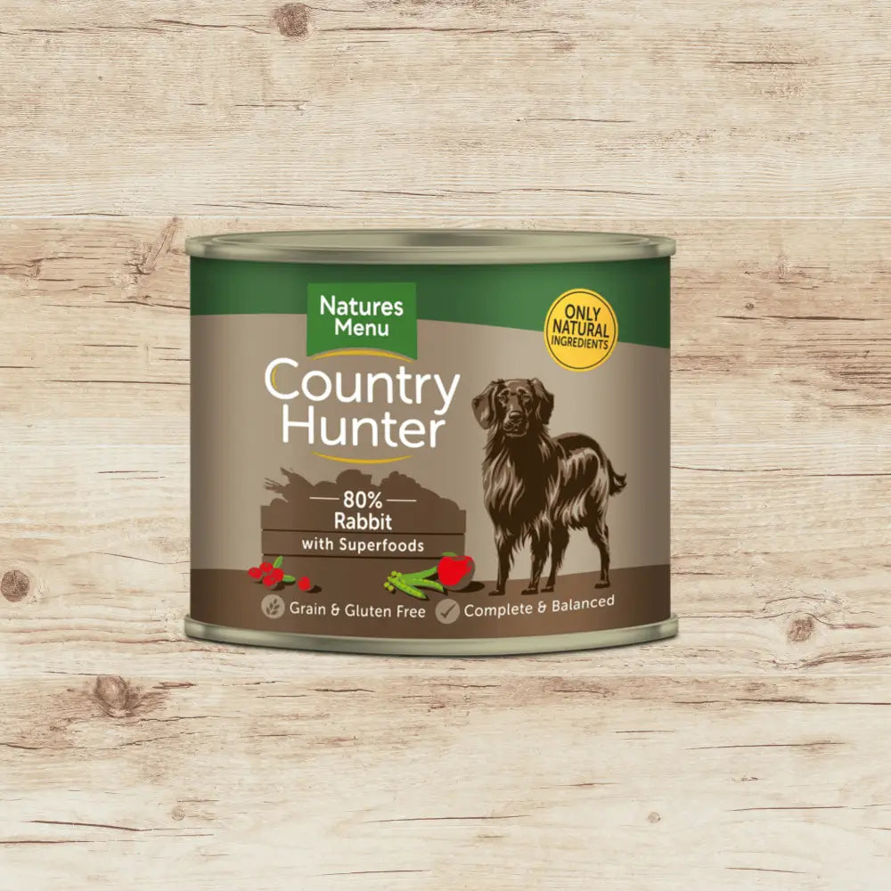 Natures Menu Country Hunter rabbit can with quality lean rabbit and wholesome ingredients