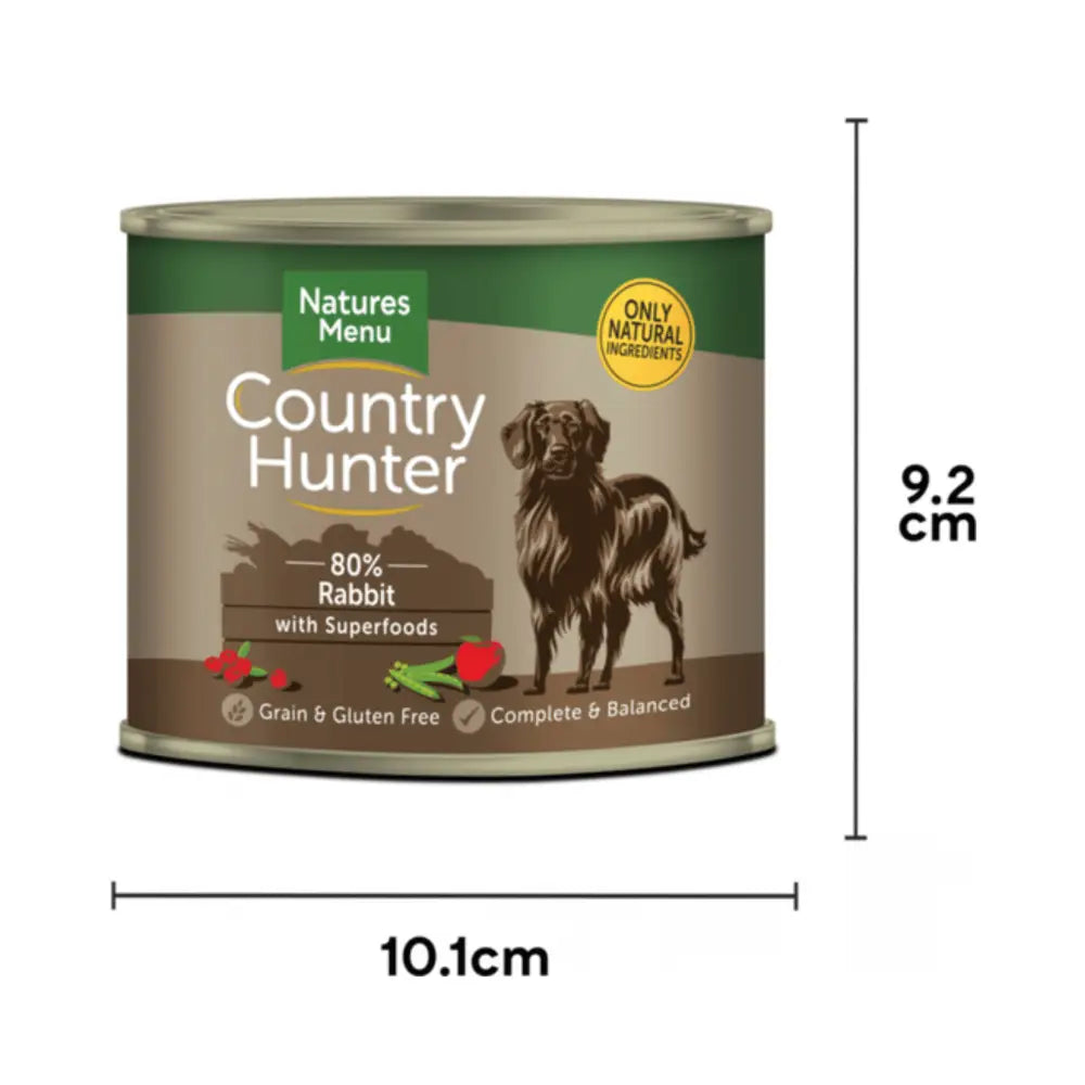 Natures Menu Country Hunter rabbit dog food can with quality lean rabbit and wholesome ingredients