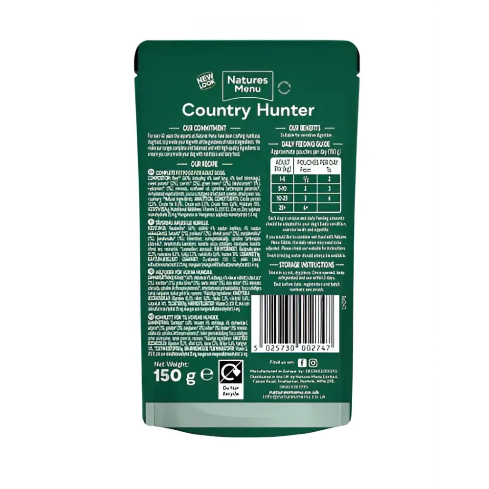 Natures Menu Country Hunter Grass Grazed Beef Dog Food Pouch