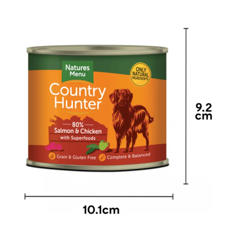 Natures Menu Country Hunter canned dog food with responsibly sourced salmon and quality cuts