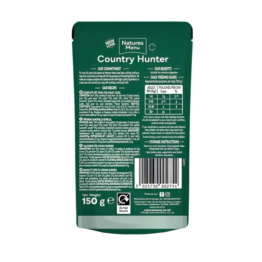 Natures Menu Country Hunter Succulent Duck Wet Dog Food Pouch