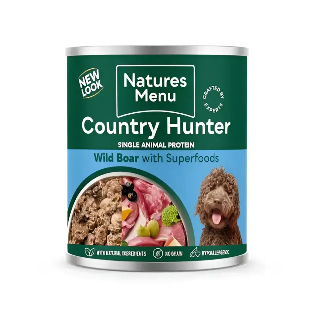 Natures Menu Country Hunter Wild Boar Can with Meaty Wild Boar and Superfoods