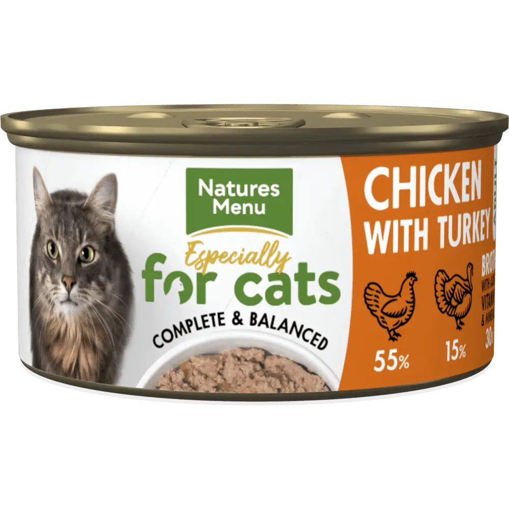 Natures Menu natural cat food: Chicken & Turkey 85g can