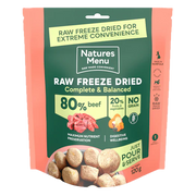Natures Menu Freeze Dried Topper - 80/20 Beef 120g - Natural Dry Dog Food